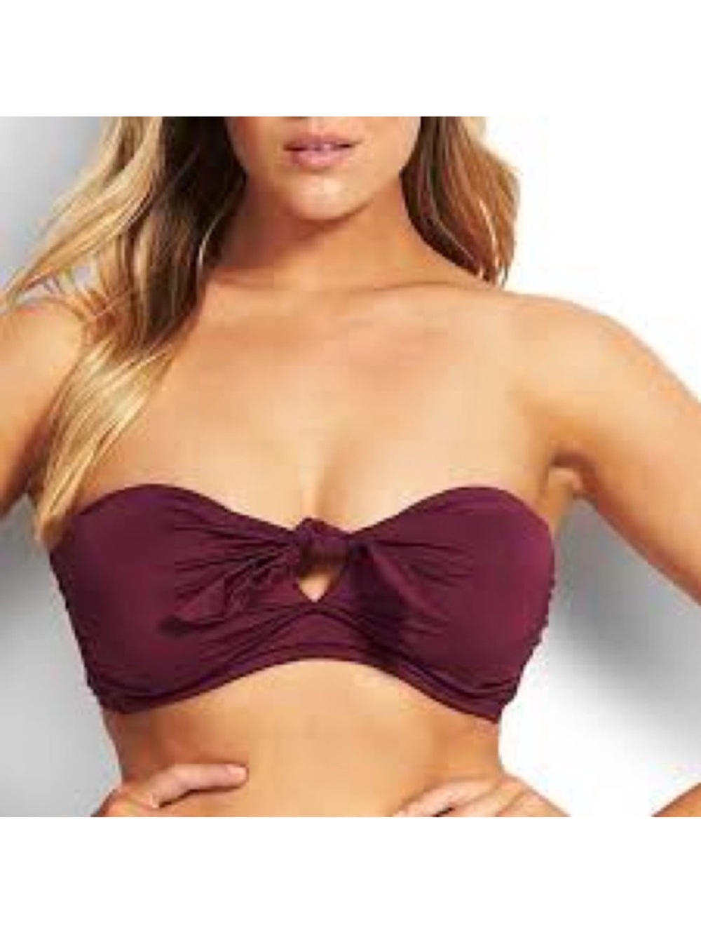 Seafolly 12DD boysenberry Strapless Twist Bikini Set in Deep Plum - swim set 8/6